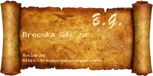 Brecska Géza névjegykártya
