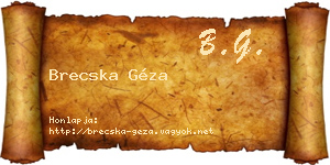 Brecska Géza névjegykártya