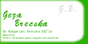 geza brecska business card